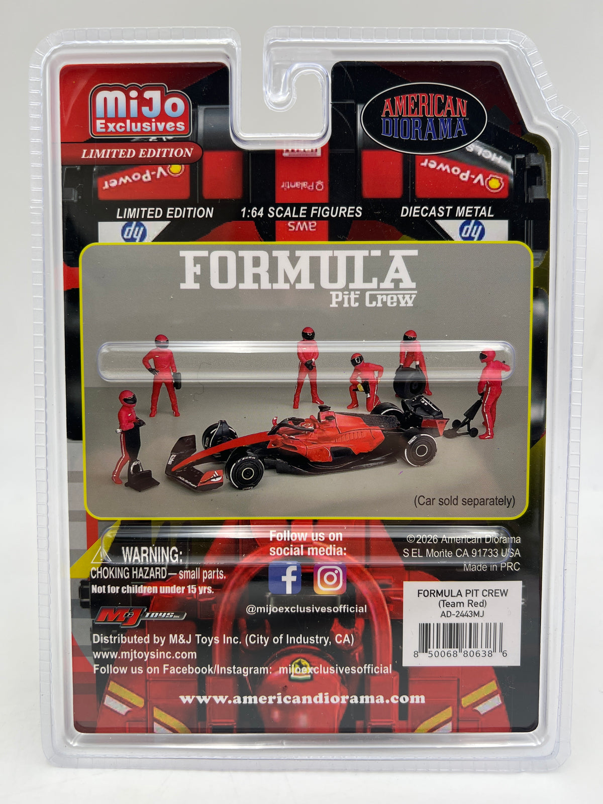 American Diorama MiJo Exclusives 1:64 Formula 1 Pit Crew  Team Red