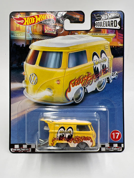 Hot Wheels Premium Boulevard #17 Kool Kombi Yellow Mooneyes W/Protector
