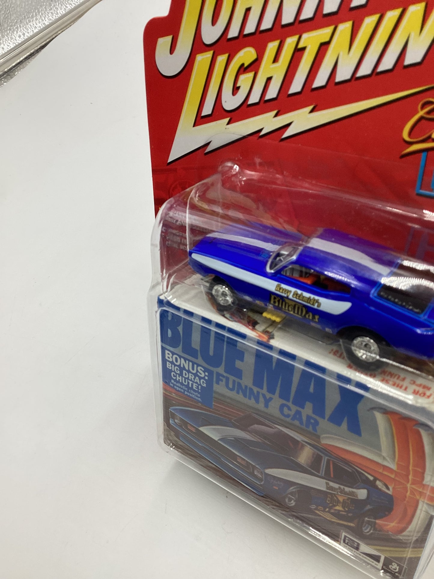 Johnny lightning Classic Plastic #8 Blue Max 71 Mustang Funny Car 231D