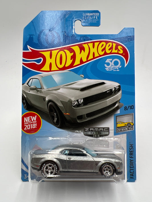Hot Wheels 18 Dodge Challenger SRT Demon Walmart Exclusive Zamac Wheel Swap Custom On Card W/Protector SR
