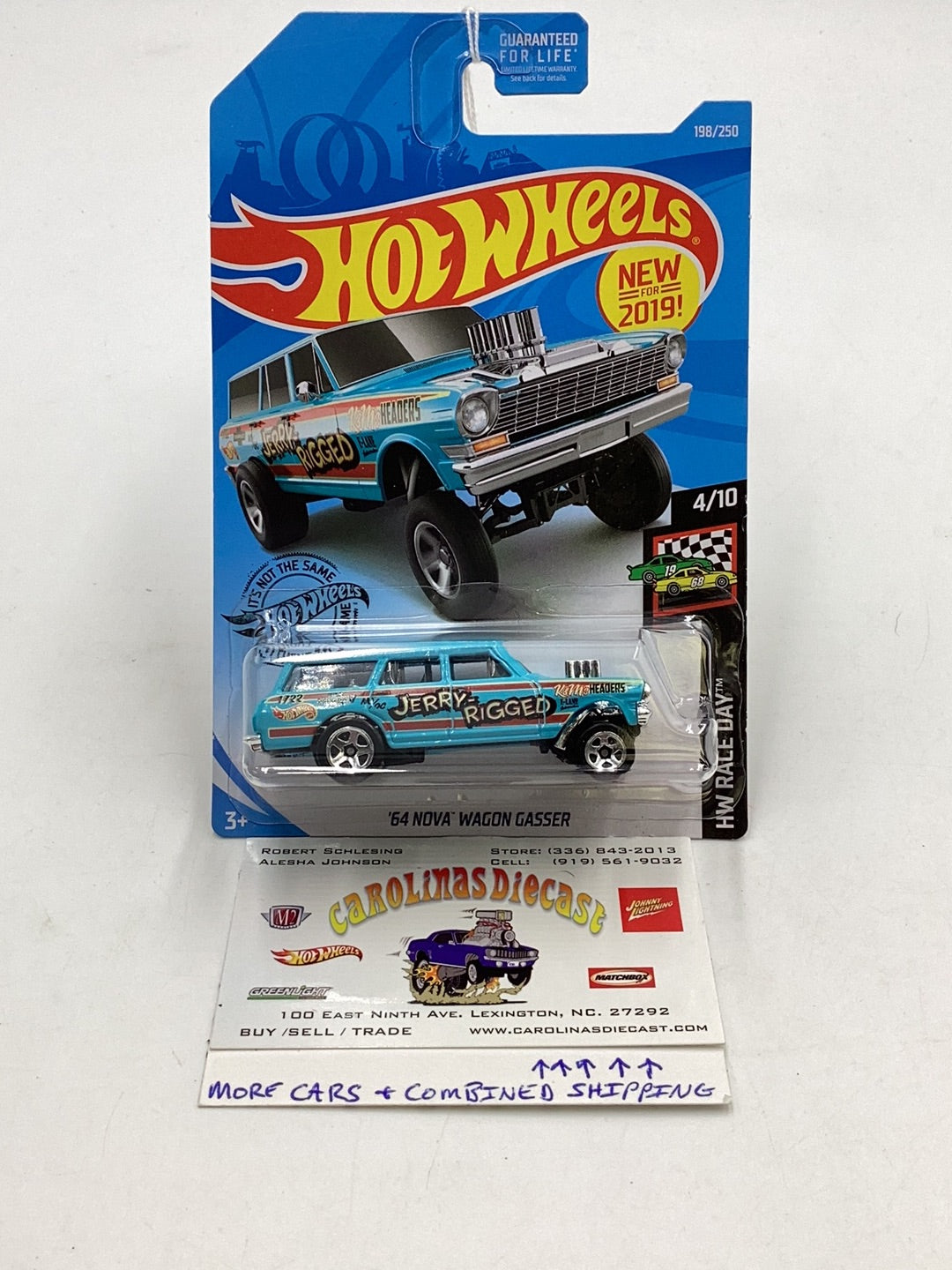 2019 Hot wheels #198 64 Nova Wagon Gasser blue 14H