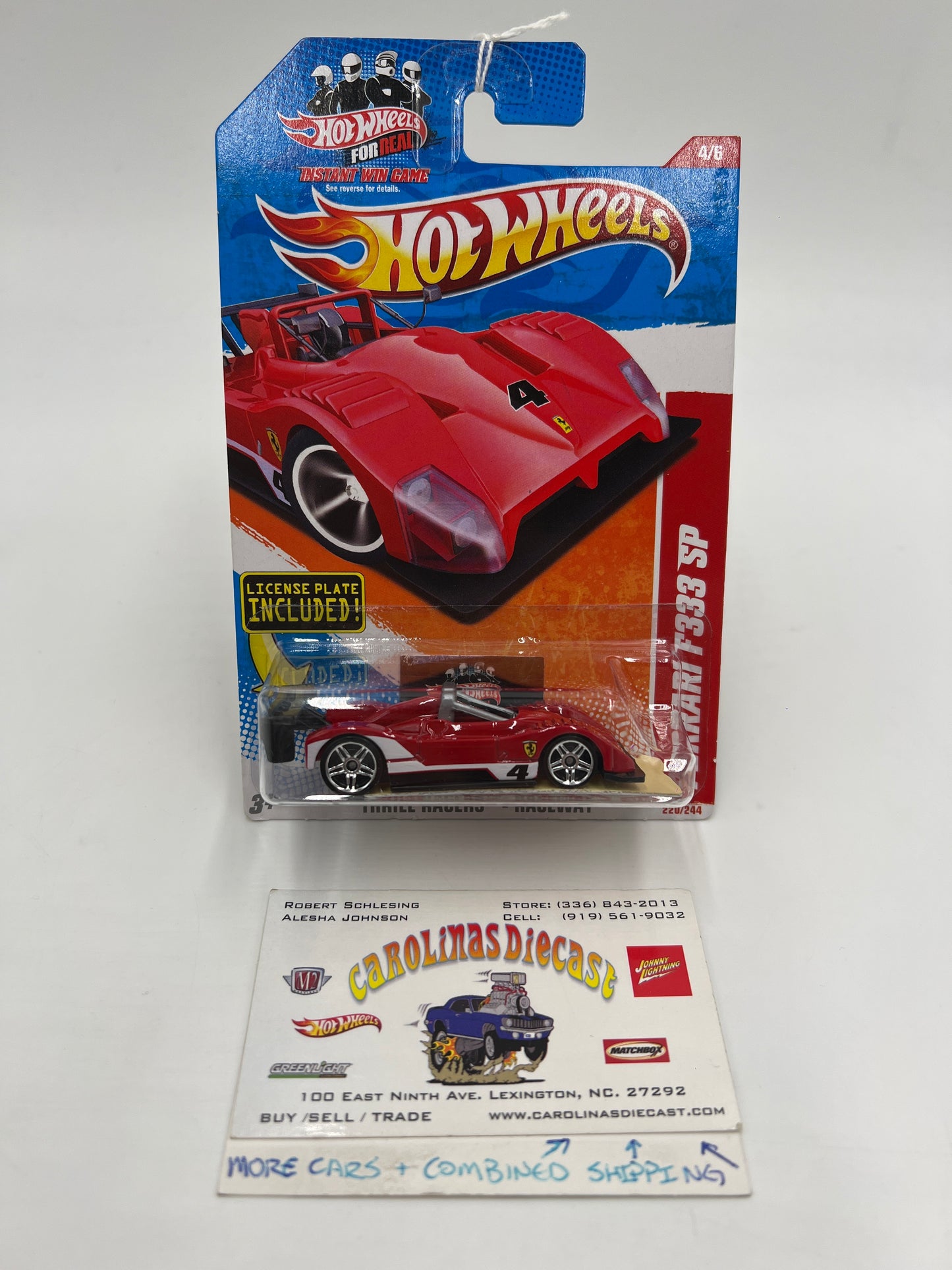 2011 Hot Wheels Thrill Racers Raceway #220 Ferrari F333 SP Red W/License Plate SR