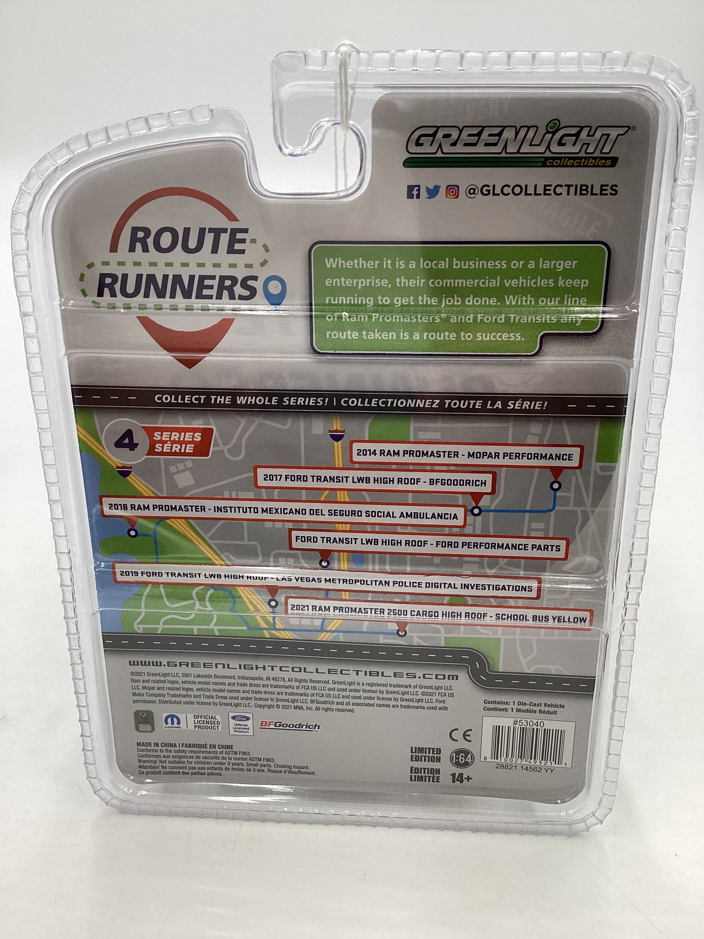 Greenlight Route Runners Series 4 2018 Ram Promaster Instituto Mexicano Del Seguro Social Ambulancia 177D