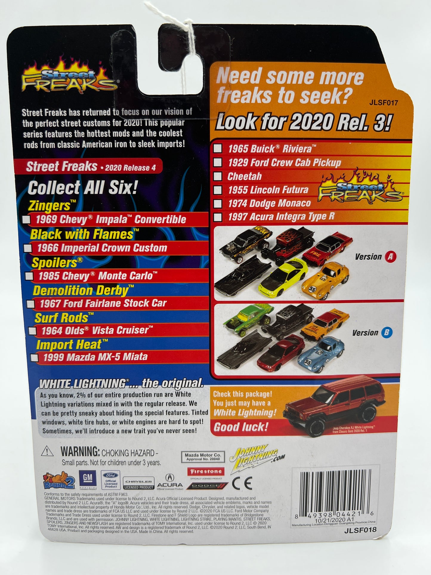 Johnny Lightning Street Freaks Demolition Derby Release 4 Version B 1967 Ford Fairlane Stock Car #25 Flat Rattlecan Bright Blue 232C