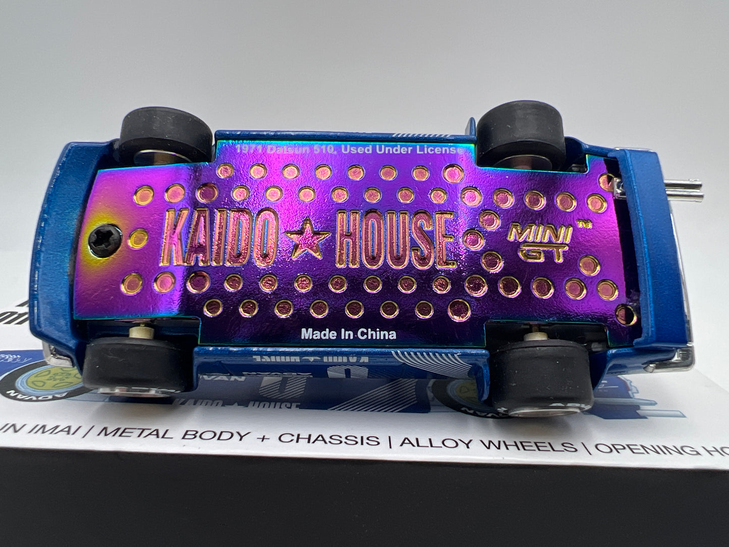 Mini GT Kaido House #011 Datsun 510 Wagon Pro Street Blue