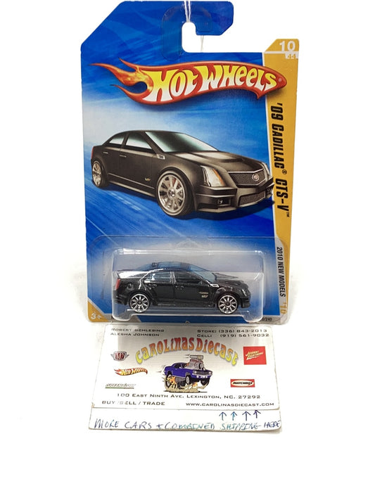 2010 Hot Wheels #10 09 Cadillac CTS-V 240C black with protector