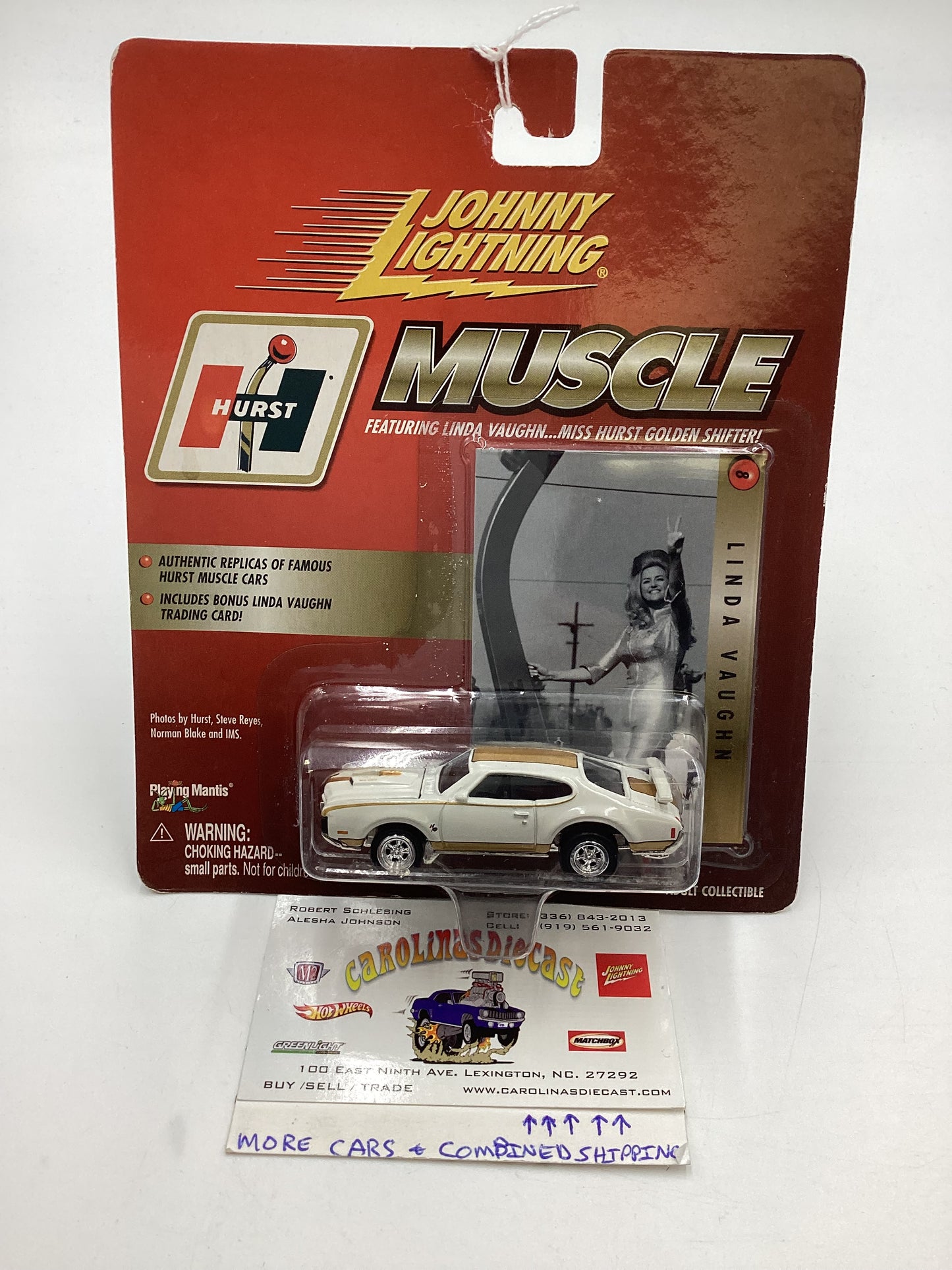 Johnny Lightning Hurst Muscle Linda Vaughn #8 1969 Olds 442 White 185D