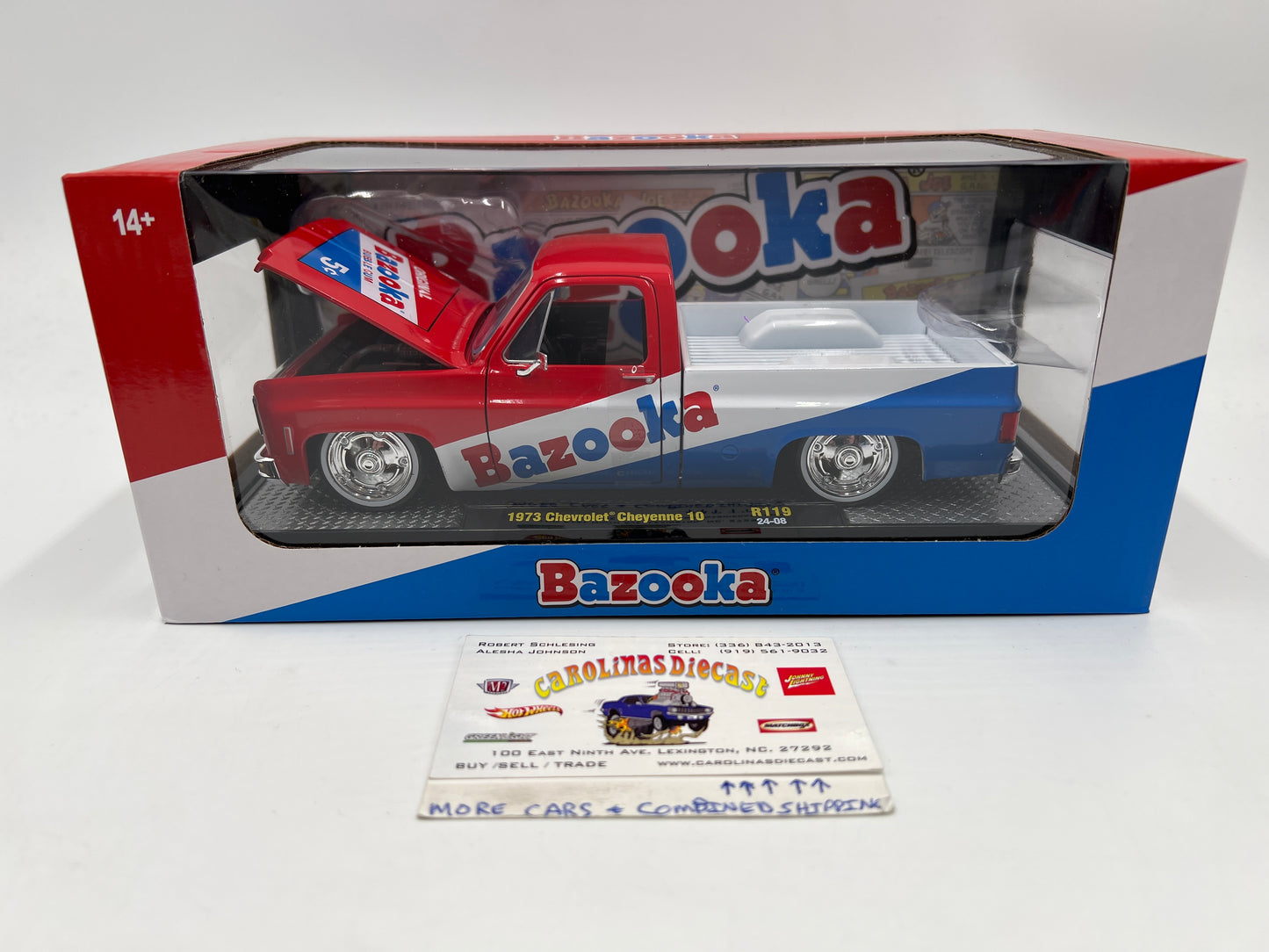 M2 Machines 1/24 Bazooka 1973 Chevrolet Cheyenne 10 Red/White/Blue R119