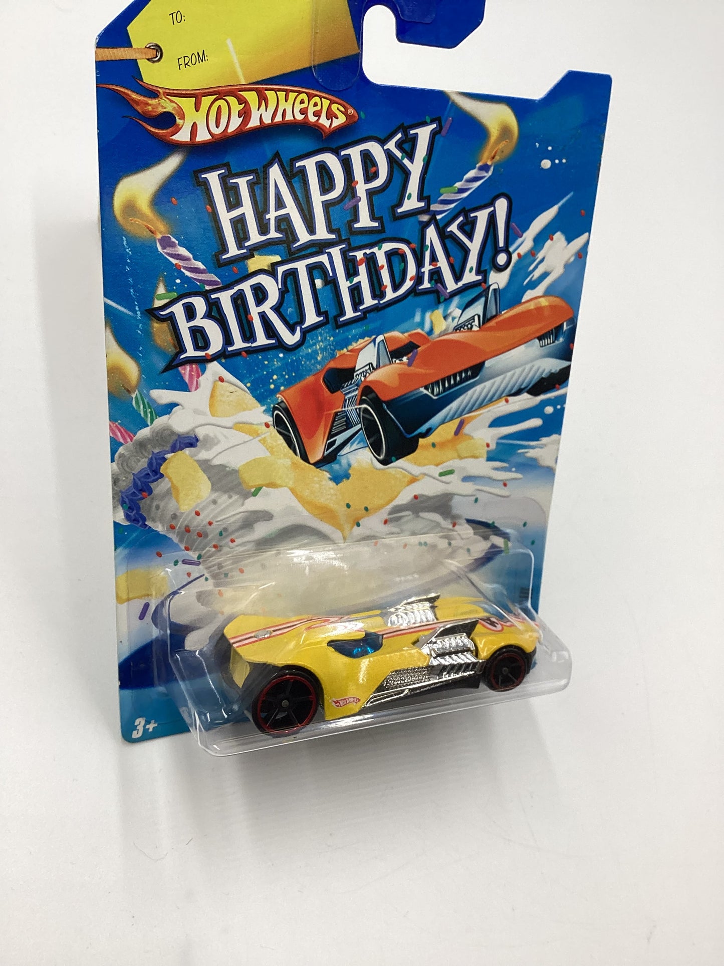 Hot Wheels Happy Birthday Card Twin Mill III Yellow HTF with protector