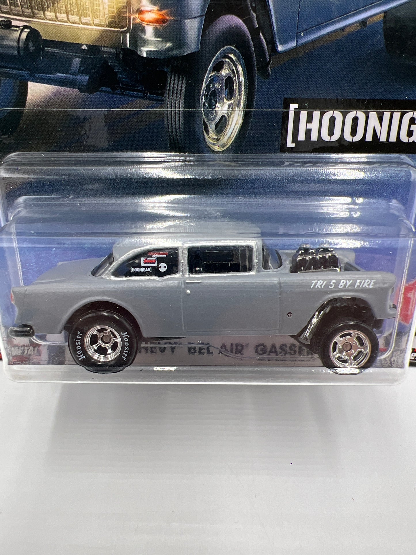 Hot Wheels Premium Boulevard #11 55 Chevy Bel Air Gasser Primer Gray W/Protector
