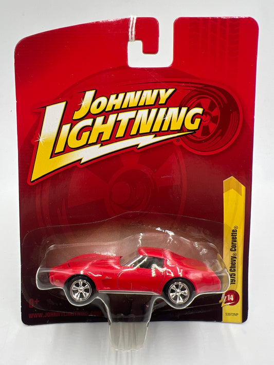 Johnny Lightning Small Card 1975 Chevy Corvette Red