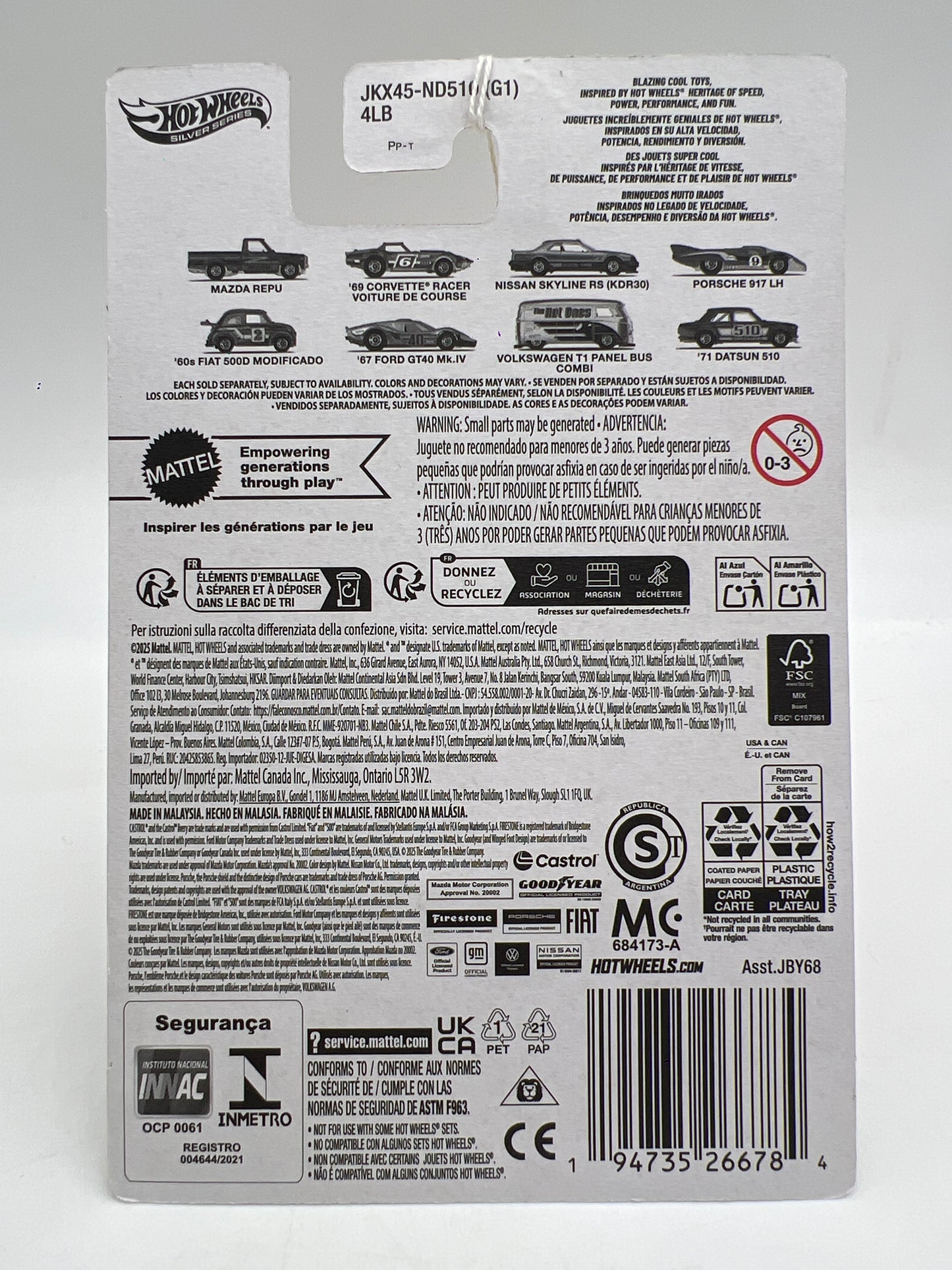 Hot Wheels Target Exclusive The Hot Ones #6 67 Ford GT40 Mk.IV Silver