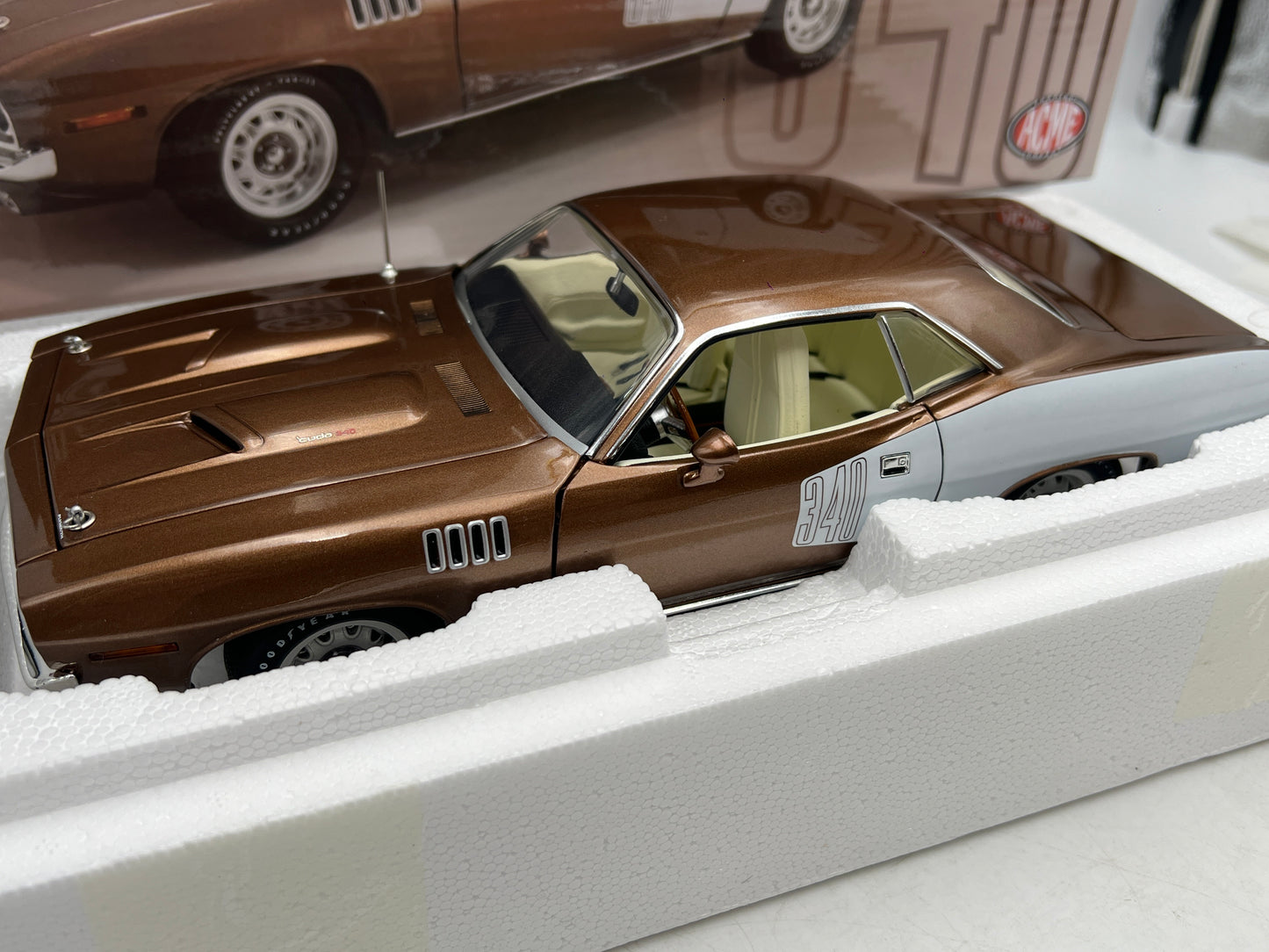 Acme 1:18 Scale #354 Of Only 402 Made 1971 Plymouth Cuda 340 Brown W/Box VHTF