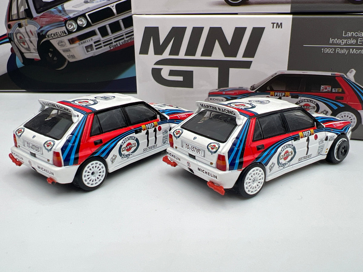 Mini GT #455-458 Martini Racing 4 Car Set 1/5000 Lancia Delta HF Integrale Evoluzione