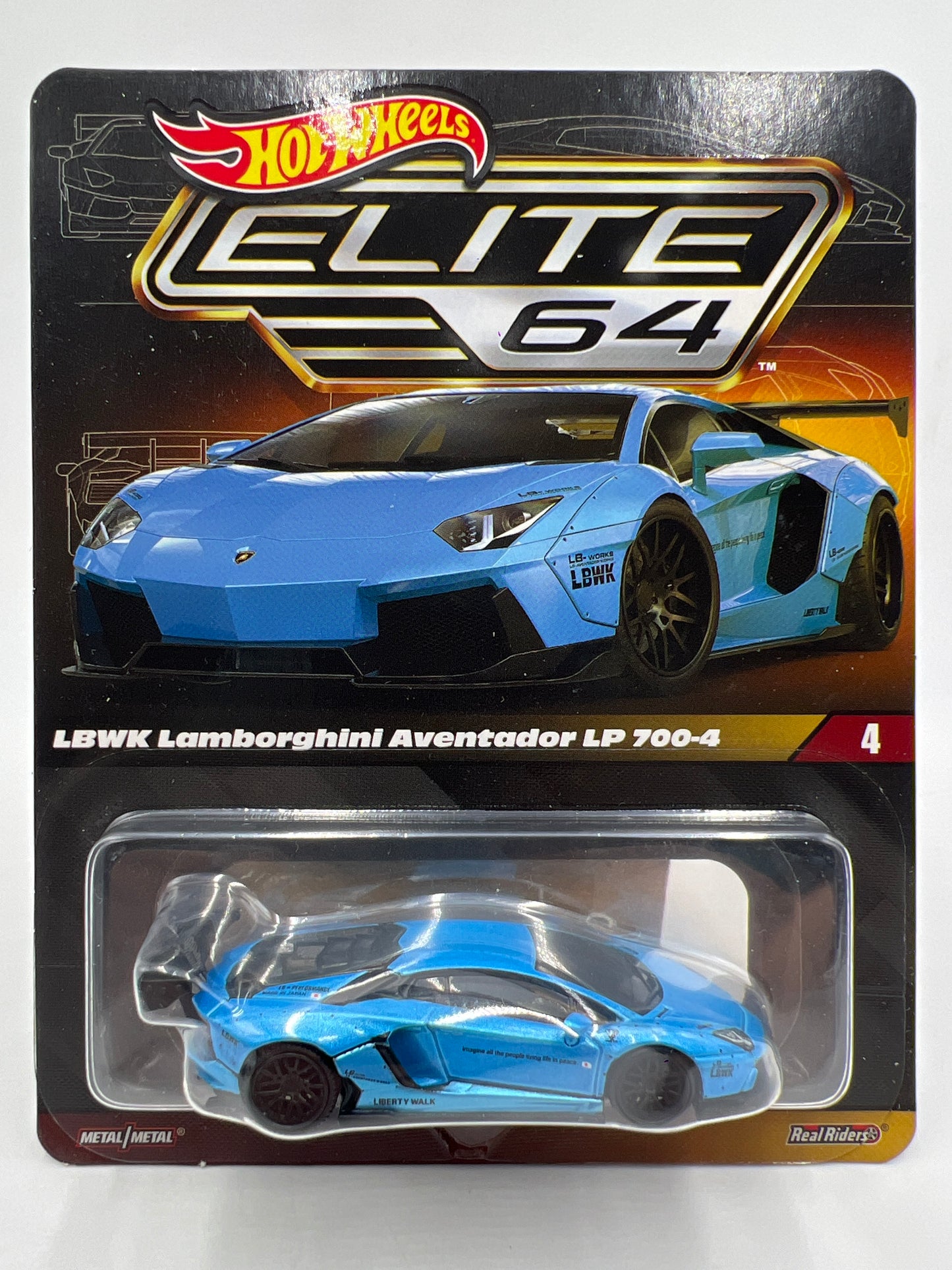 Hot Wheels RLC Elite 64 #4 LBWK Lamborghini Aventador LP 700-4 Blue W/Protector