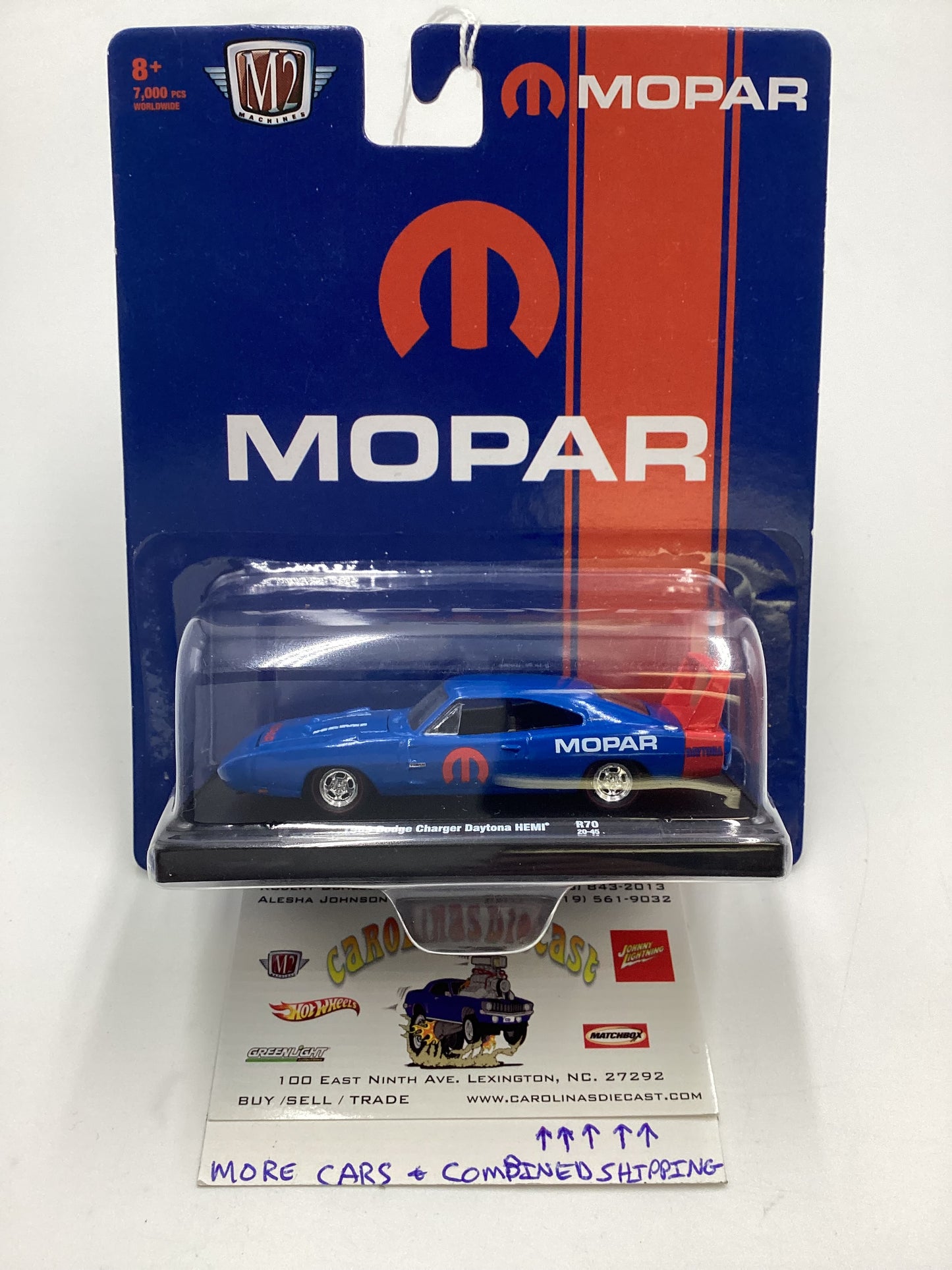 M2 Machines Auto Driver Mopar 1969 Dodge Charger Daytona Hemi Blue R70 188B