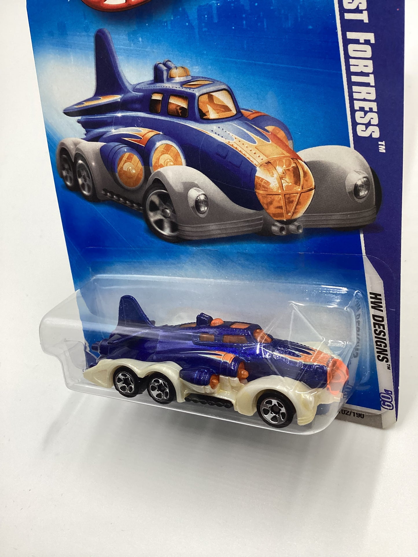 2009 Hot Wheels #102 Fast Fortress Blue SS6