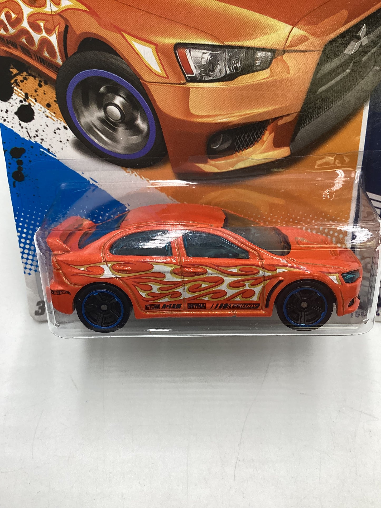 2012 Hot Wheels #158 Orange Mitsubishi 2008 Lancer Evolution 92D