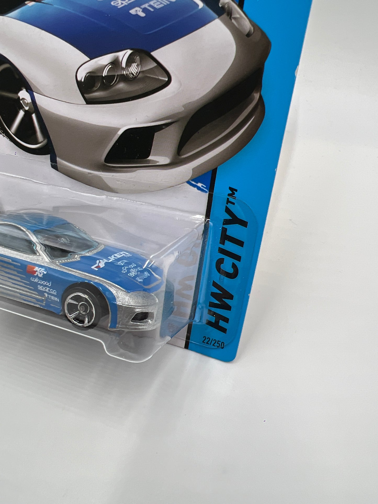 2015 Hot Wheels Kmart Exclusive #22 Toyota Supra Silver Falken W/Protector