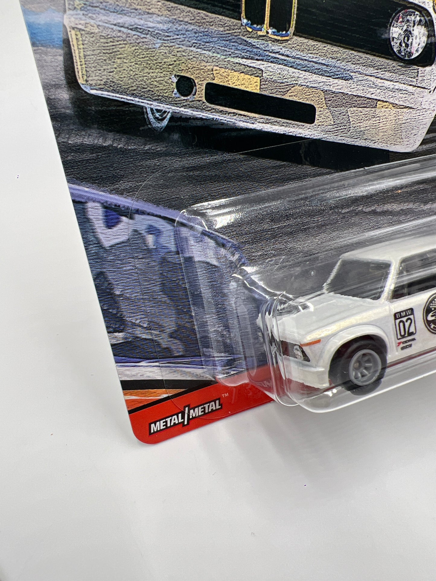 2020 Hot Wheels Car Culture Door Slammers #4 ERROR Backwards Facing BMW 2002 White W/Protector