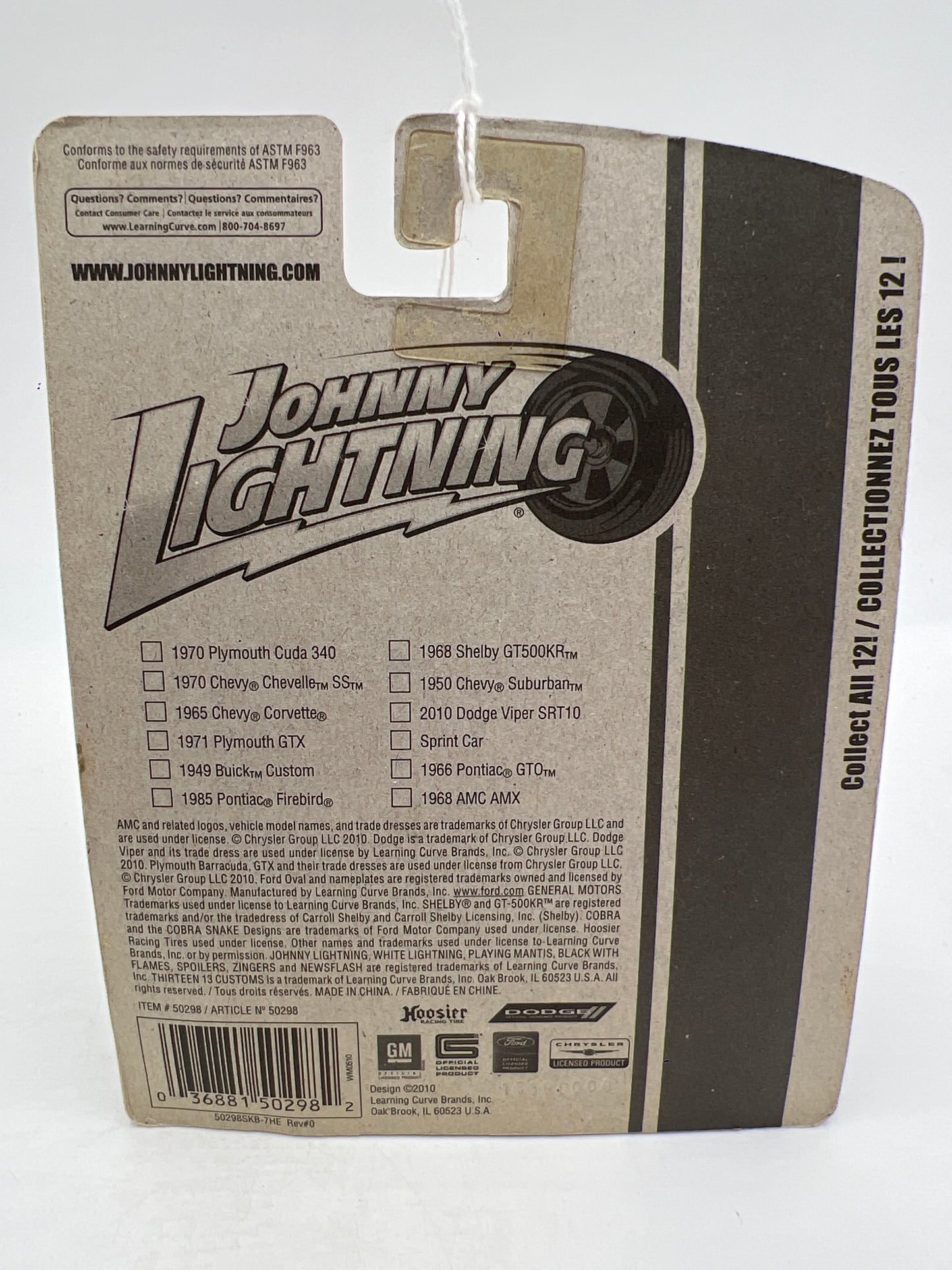 Johnny Lightning Small Card 1968 Shelby GT500KR Blue