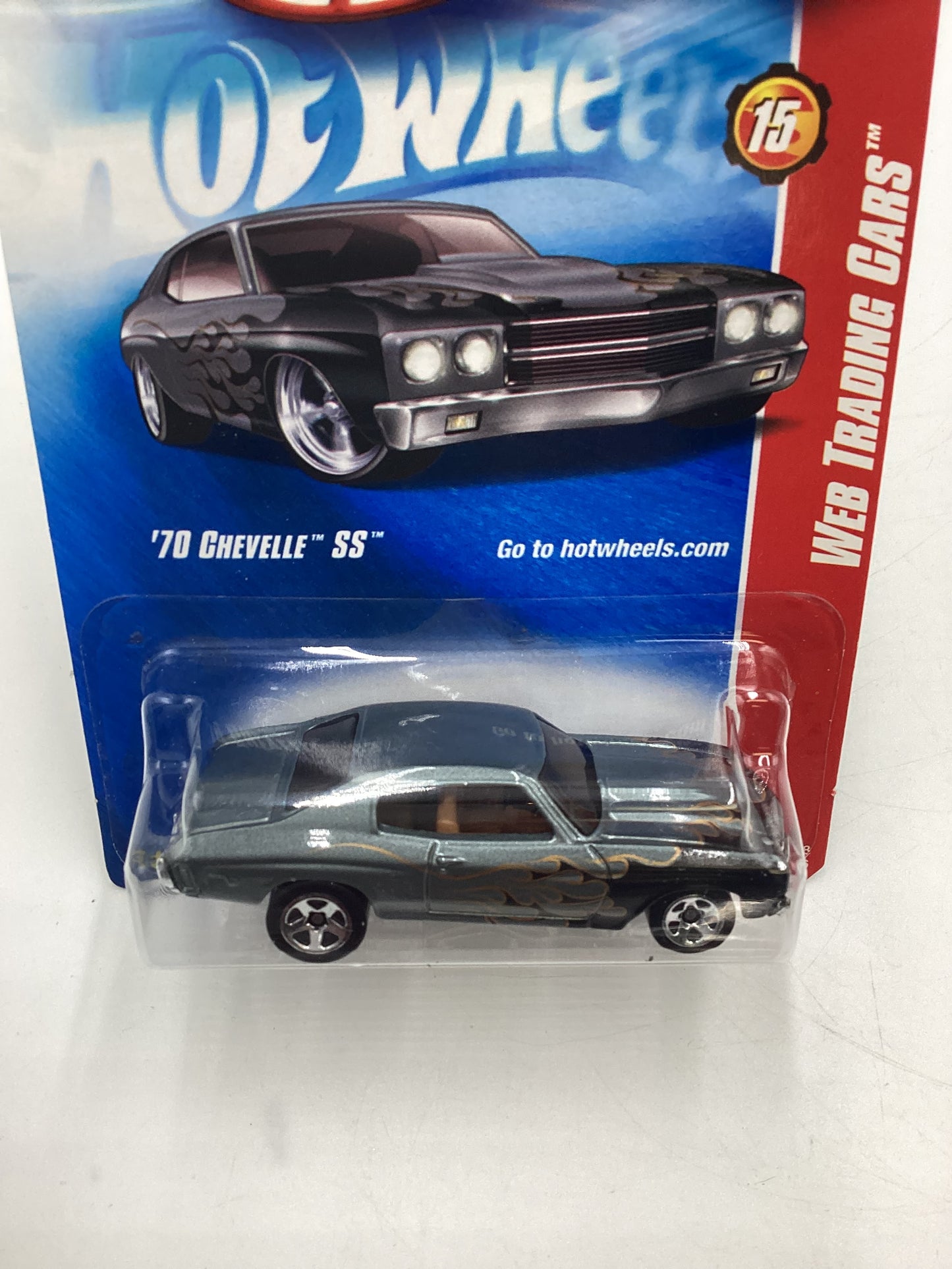 2008 Hot Wheels Web Trading Cars #91 70 Chevelle SS Gray 10B