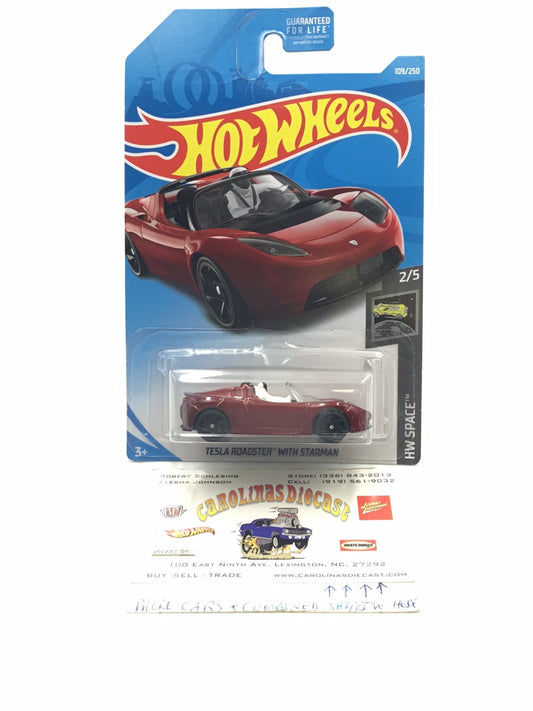 2019 Hot Wheels #109 Tesla Roadster With Starman T1