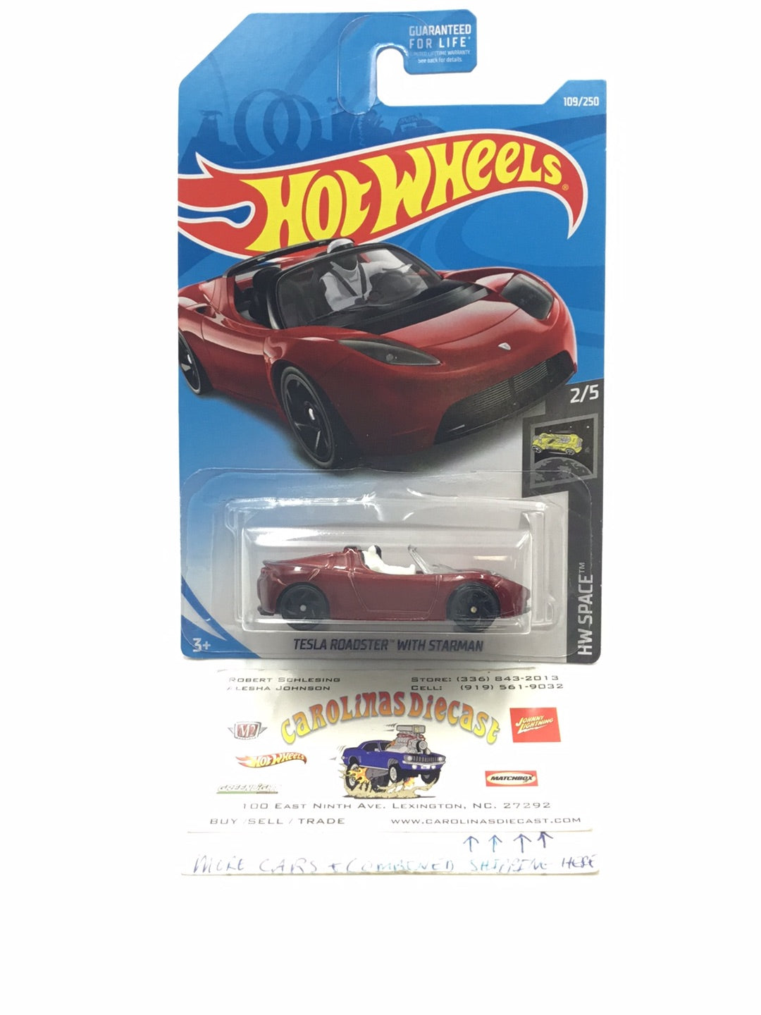 2019 Hot Wheels #109 Tesla Roadster With Starman T1