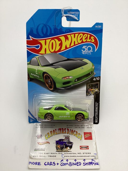 2018 Hot Wheels #141 95 Mazda RX-7 Light Green 86A