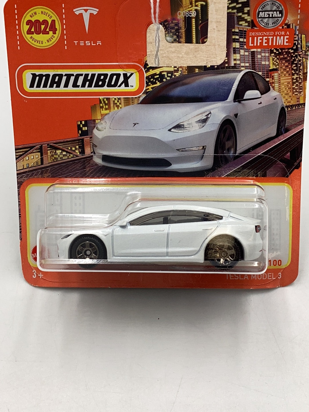 2023 matchbox #53 Tesla Model 3 Short Card 48E