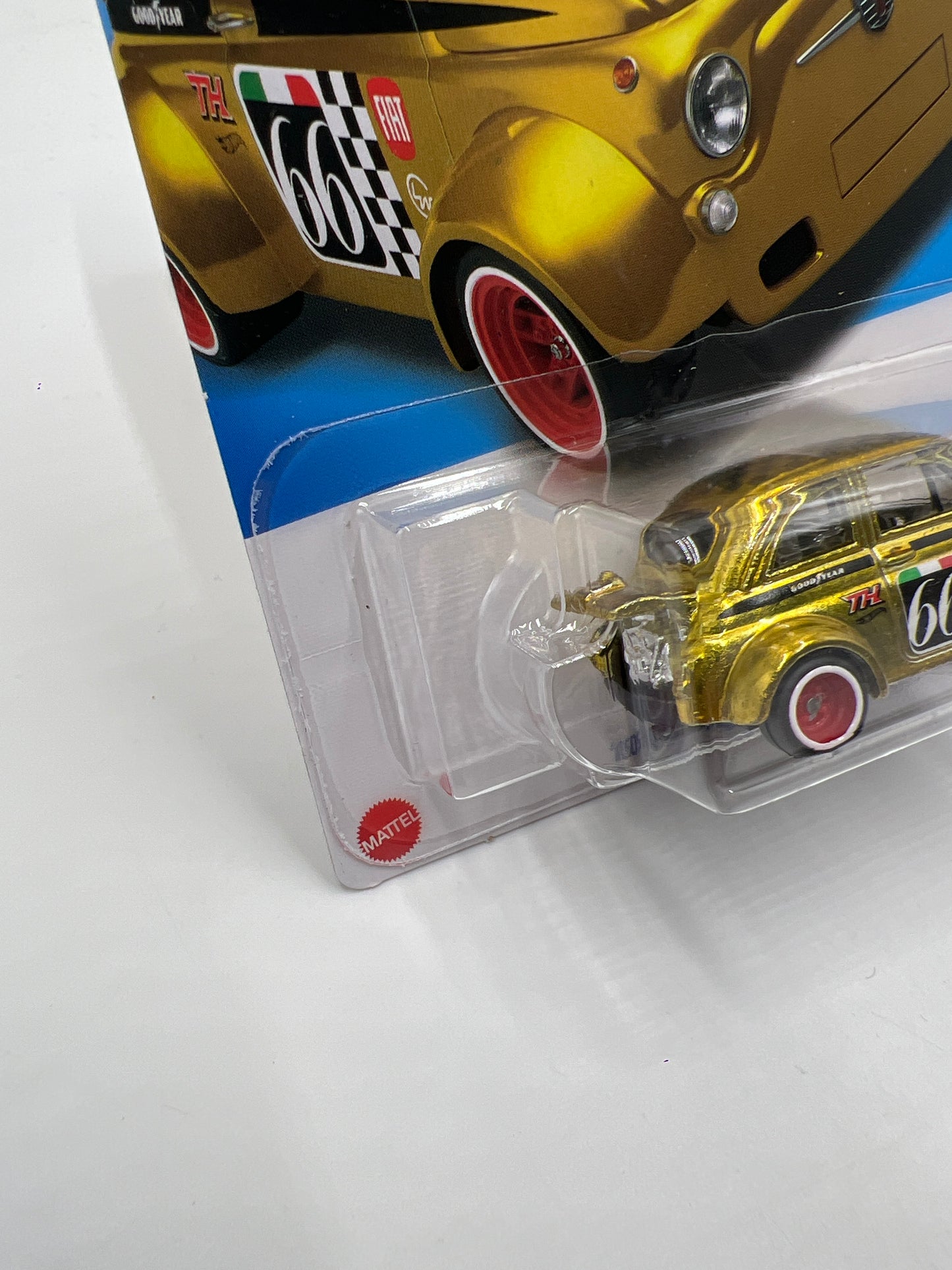 2024 Hot Wheels Super Treasure Hunt #117 60s Fiat 500D Modificado Gold W/Protector