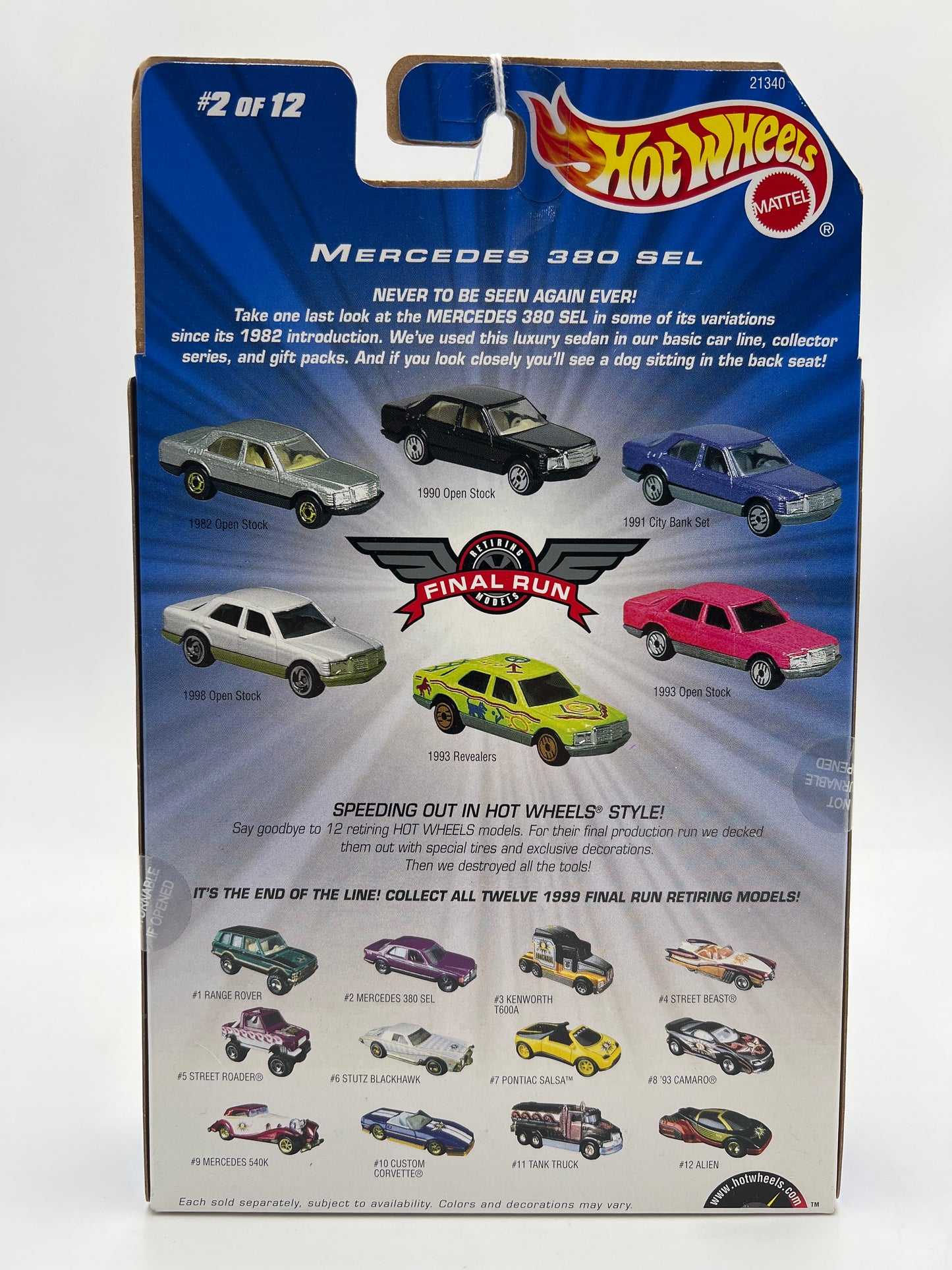 1999 Hot Wheels Final Run #2 Mercedes 380 SEL Purple