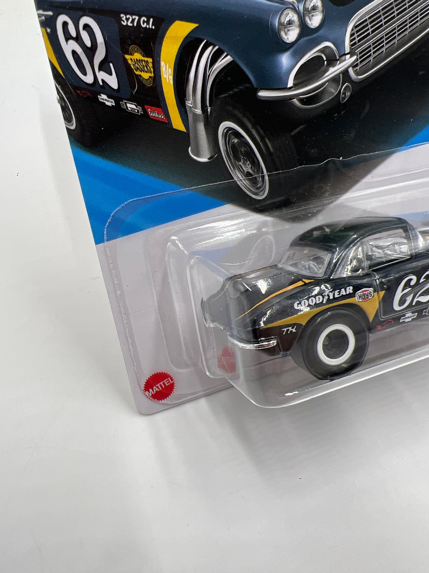 2025 Hot Wheels J Case Super Treasure Hunt #182 62 Corvette Gasser W/Protector