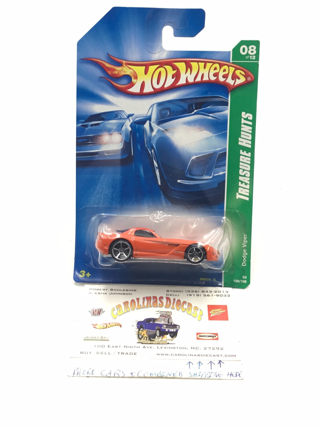 2008 Hot Wheels Treasure Hunt #168 Dodge Viper AA2