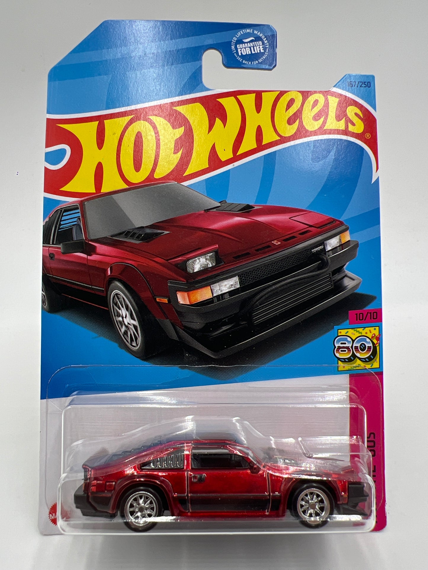 2023 Hot Wheels Super Treasure Hunt #167 82 Toyota Supra Red W/Protector