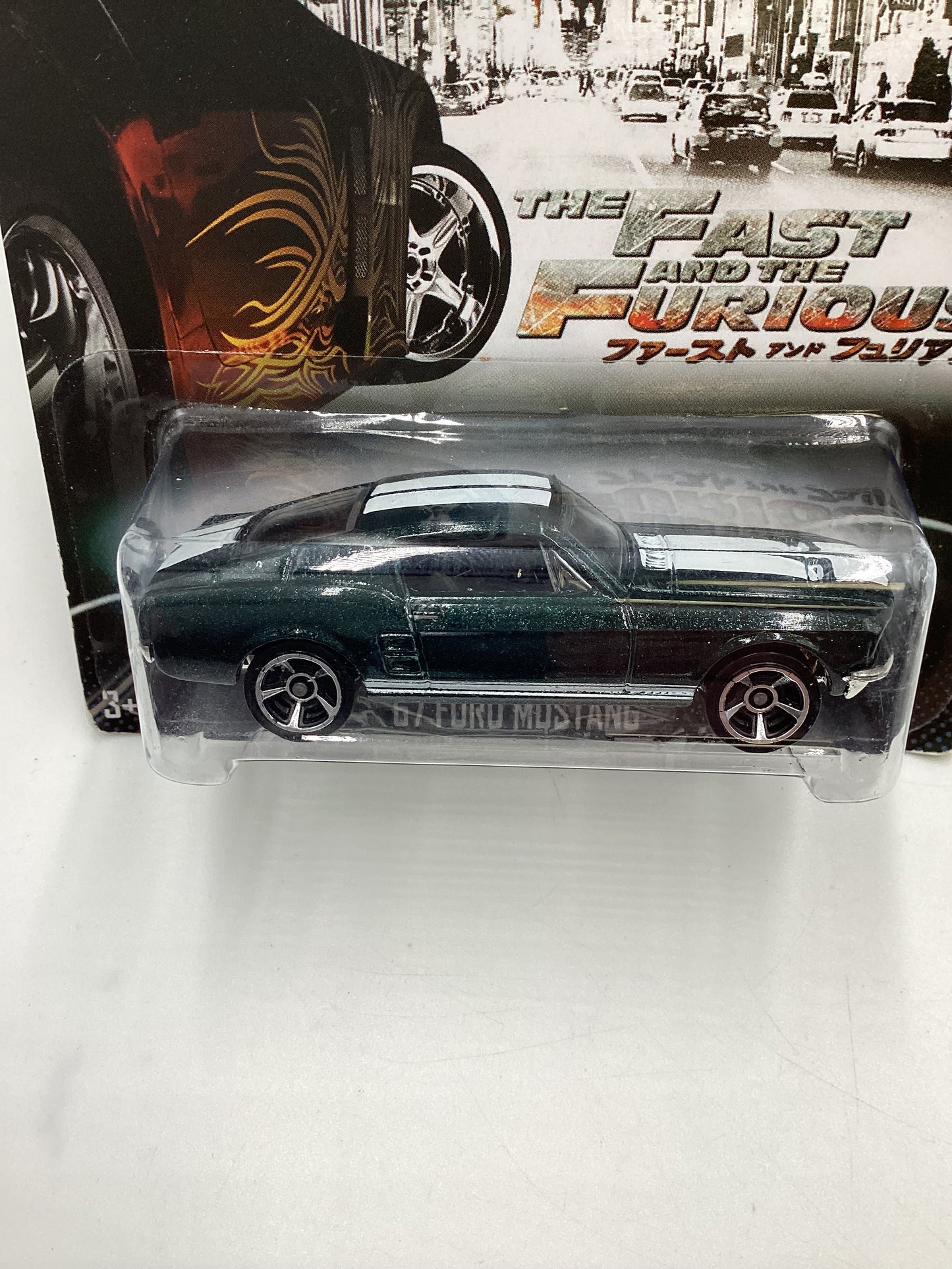 2013 Hot Wheels Fast and Furious #4 67 Ford Mustang Green Card Not Perfect 73G