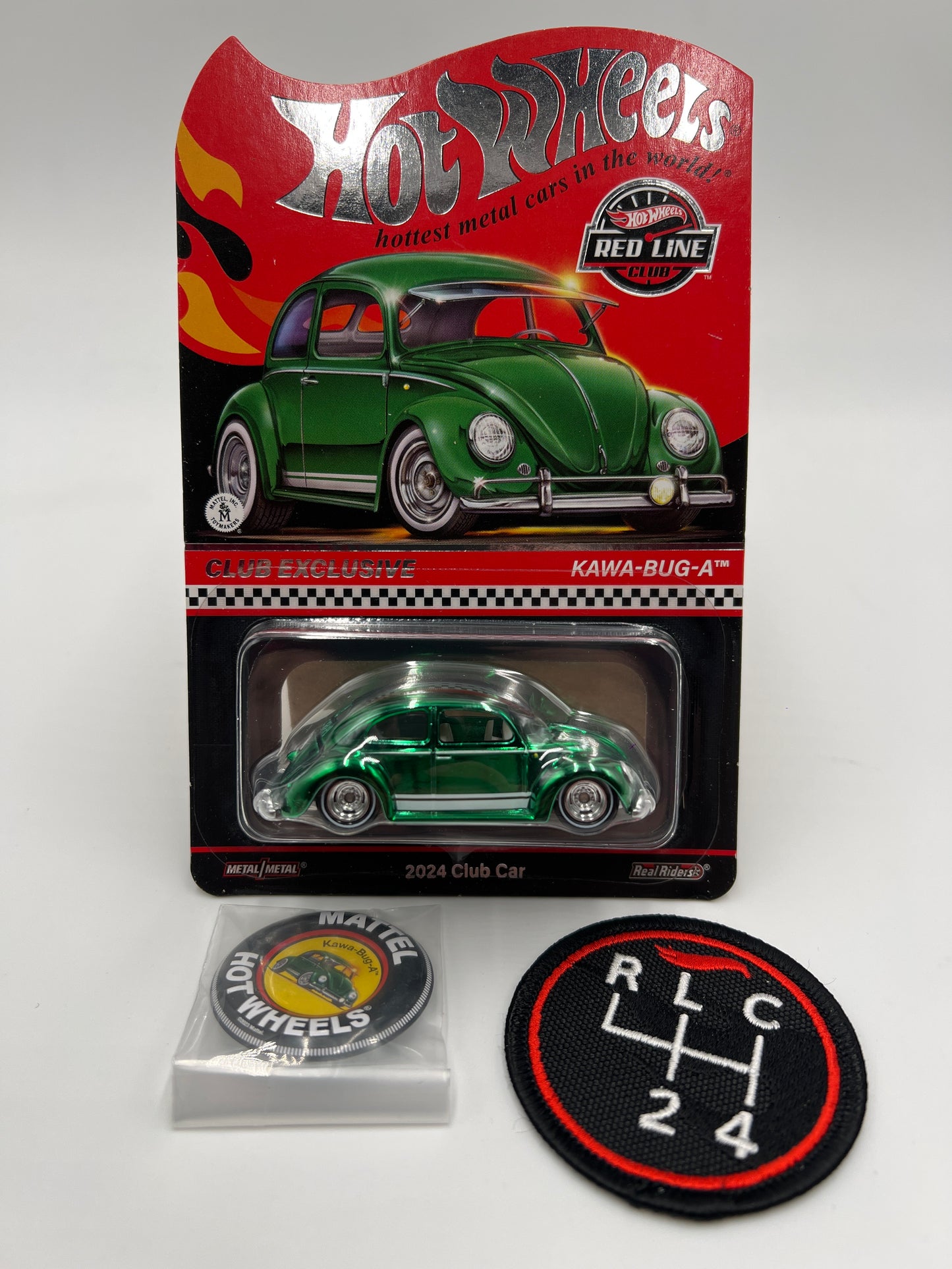 2024 Hot Wheels RLC Club Exclusive Kawa-Bug-A Green W/Protector W/Patch & Button
