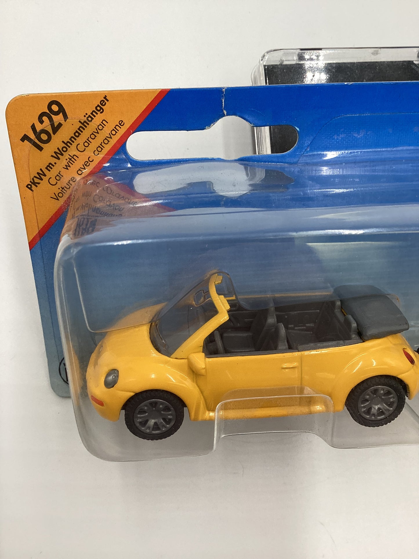 Siku #1629 Car with Caravan Yellow VW Beetle SR