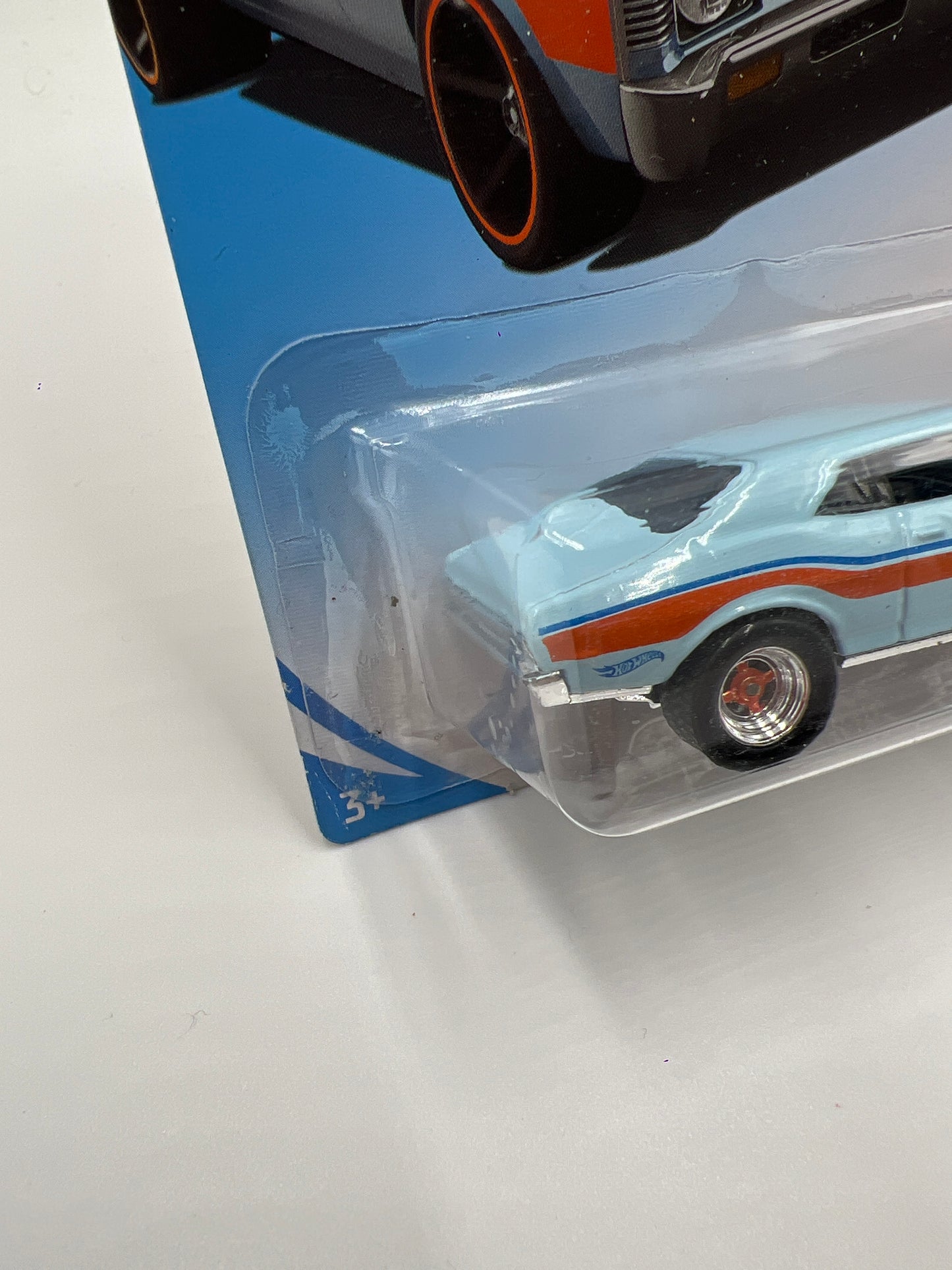 Hot Wheels 68 Chevy Nova Blue Gulf Wheel Swap Custom On Card W/Protector