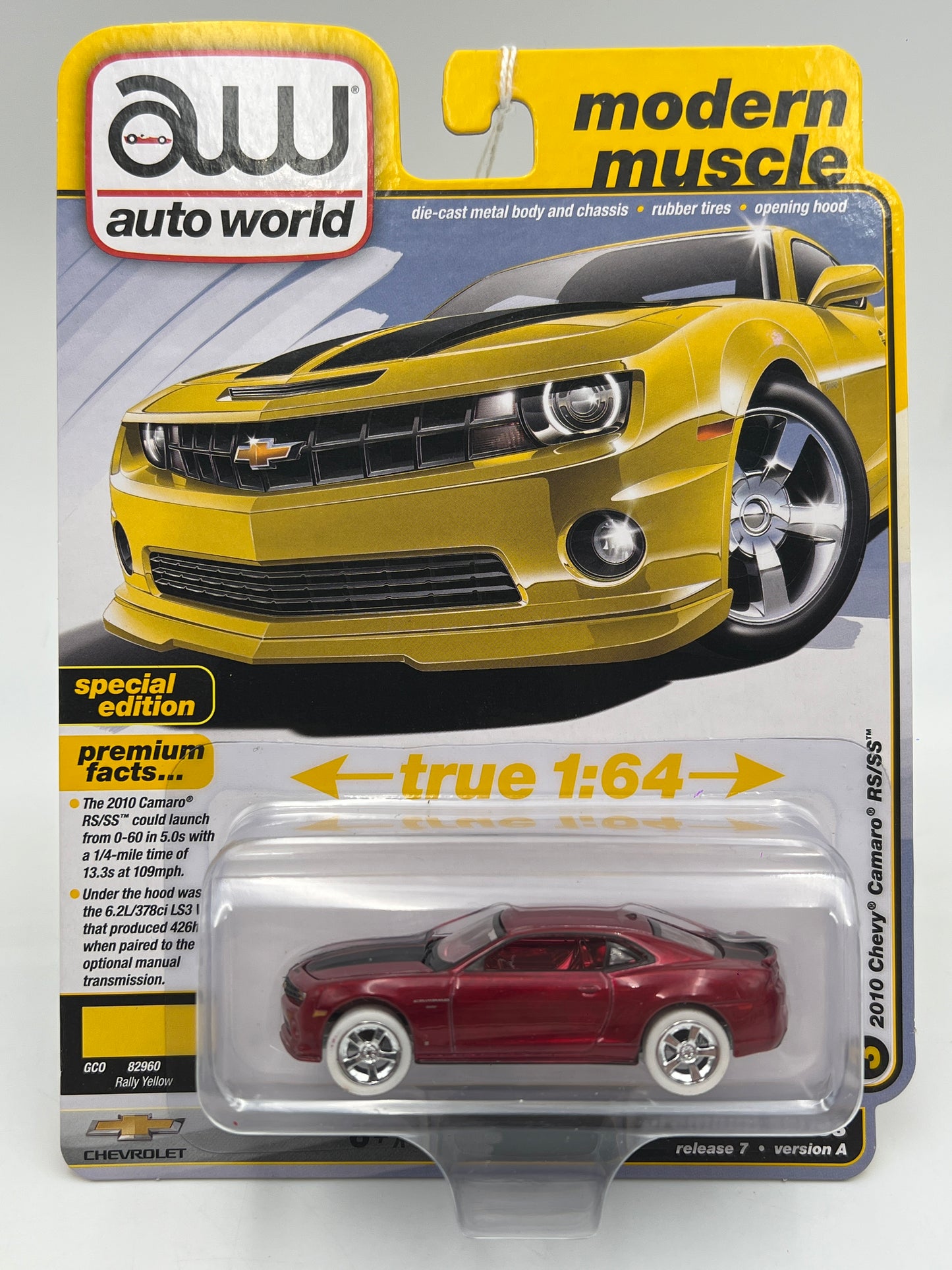 Auto World Modern Muscle Release 7 Version A Ultra Red CHASE 2010 Chevy Camaro RR/SS Red