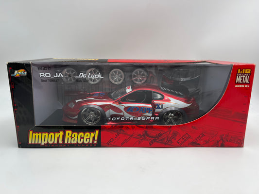 Jada 1:18 Scale Import Racer Toyota Supra Red W/Extra Wheels & Hood