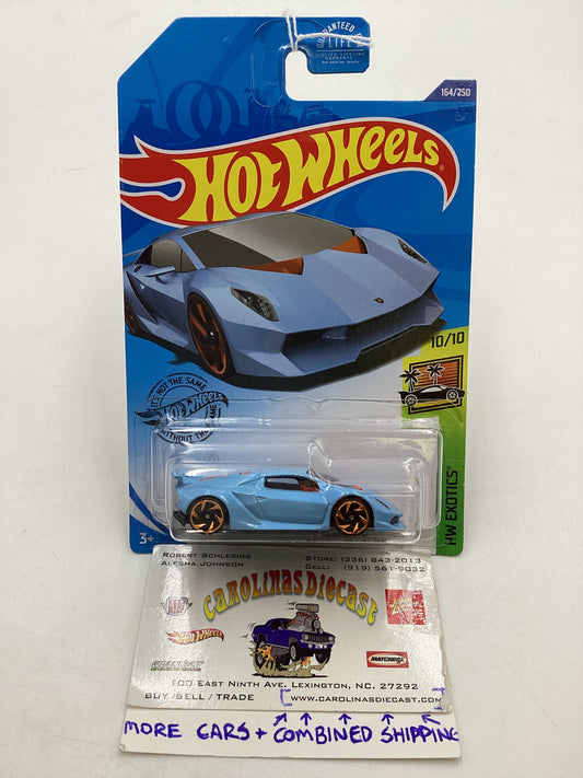 2020 Hot Wheels #164 Lamborghini Sesto Elemento Light Blue 102B