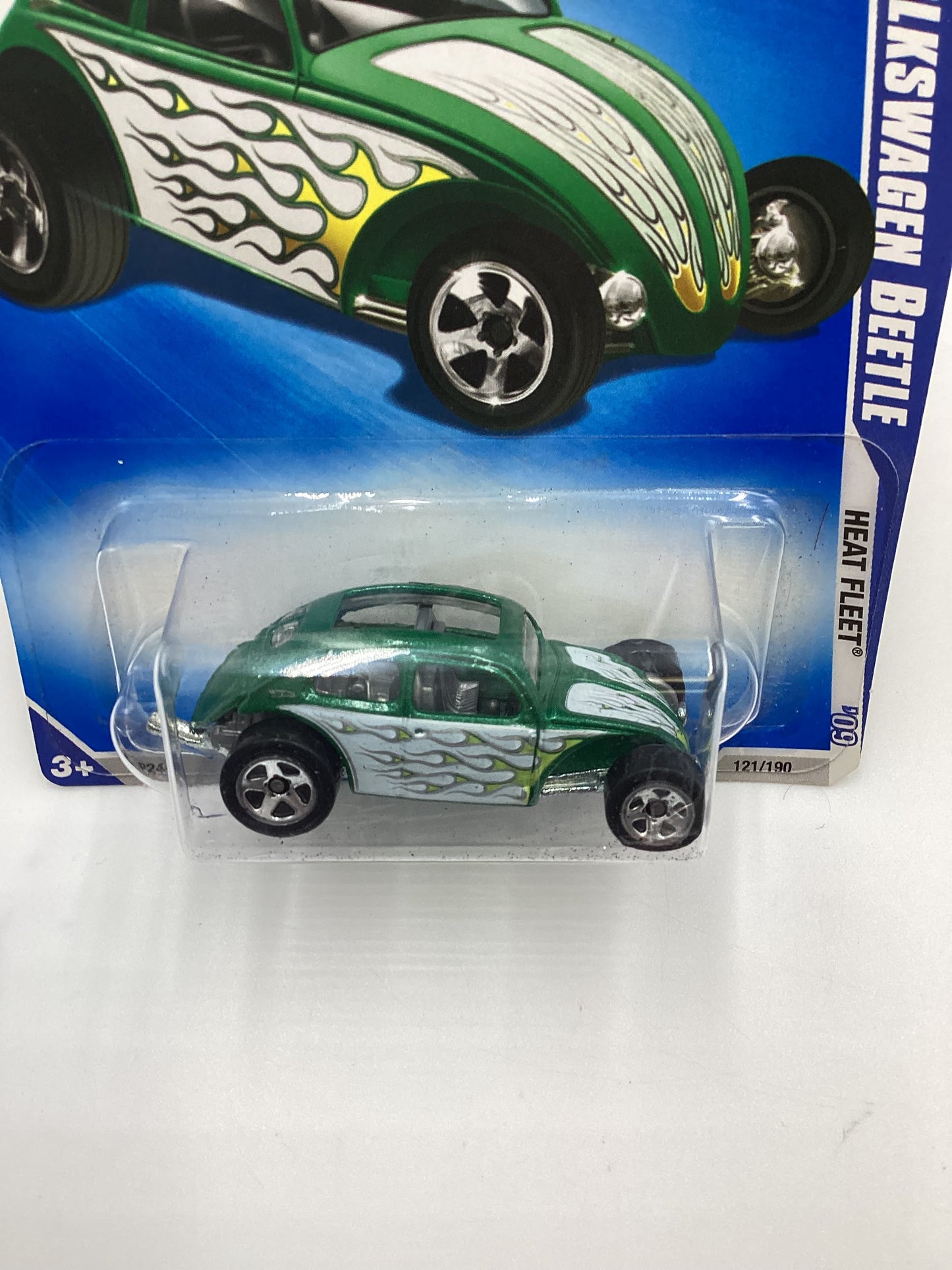 2009 Hot wheels #121 Custom Volkswagen Beetle Green 97E