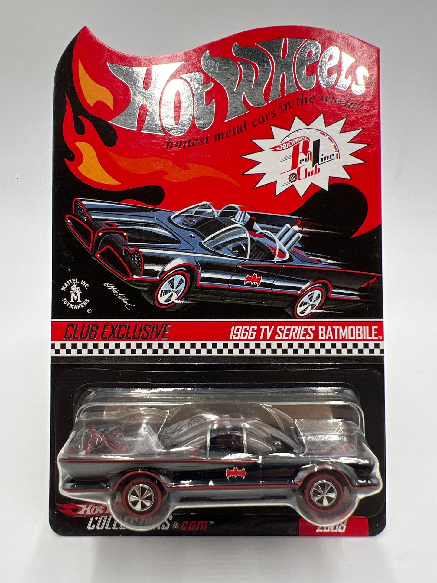 2008 Hot Wheels RLC Club Exclusive 492/13428 1966 TV Series Batmobile Black W/Protector