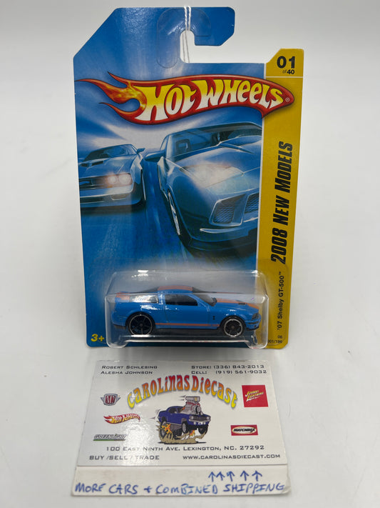 2008 Hot Wheels New Models #001 07 Shelby GT-500 Blue 35F