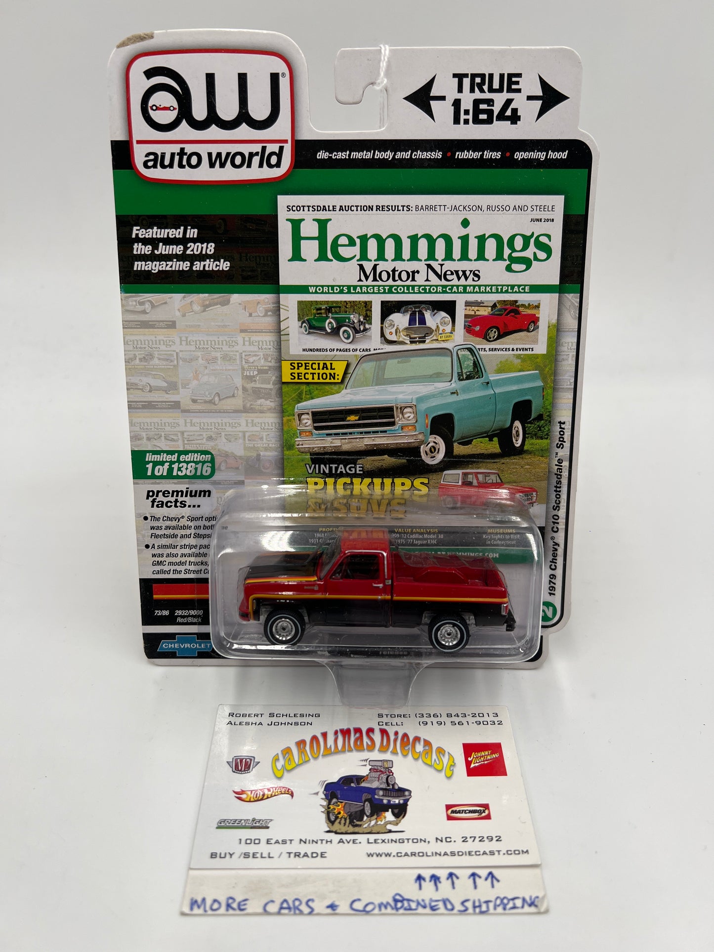 Auto World Hemmings Motor News Release 4 Version B Alt Color 1979 Chevy C10 Scottsdale Sport Red/Black 182D