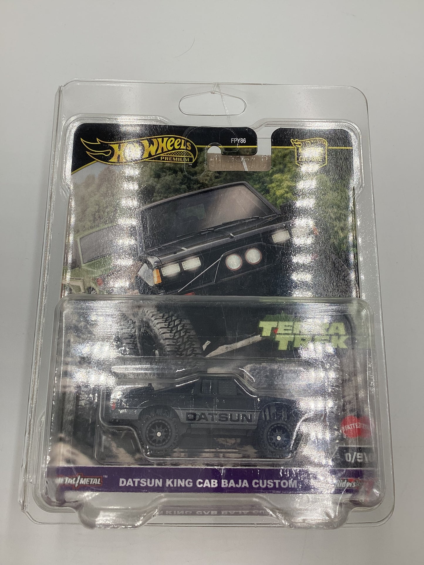 2024 Hot Wheels Car Premium Terra Trek #0 Chase Datsun King Cab Baja Custom Black W/Protector