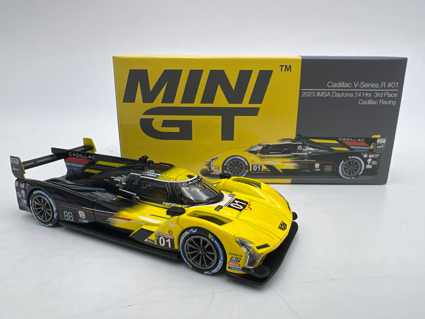 Mini GT #708 Cadillac V-Series.R #01 2023 IMSA Daytona 24 Hrs 3rd Place Cadillac Racing