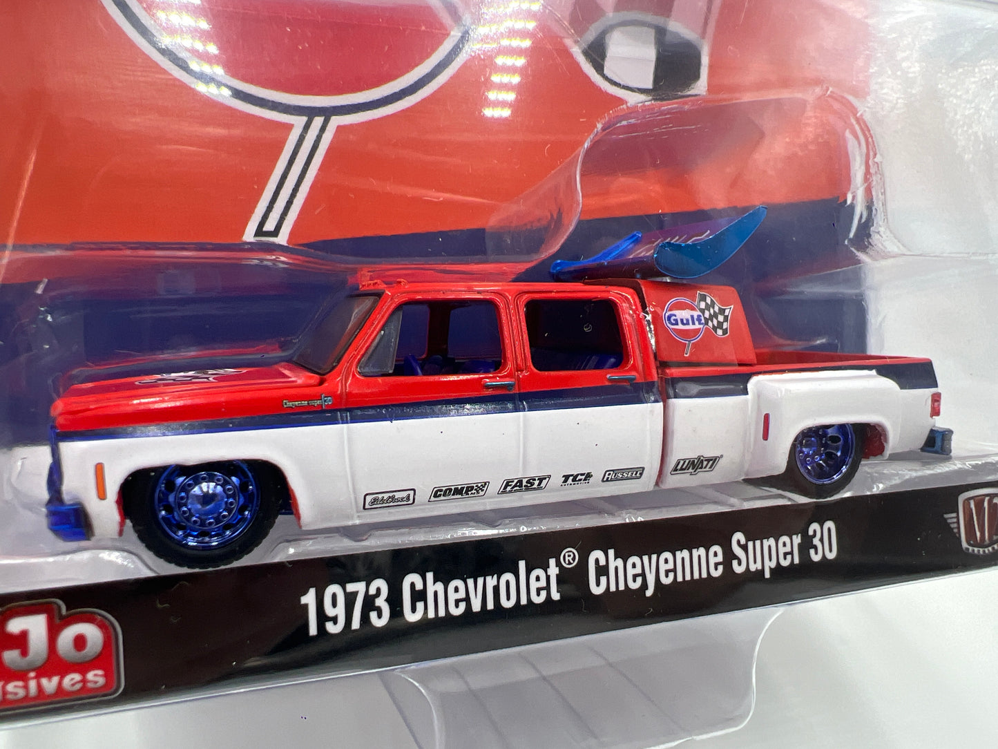 2025 M2 Machines Mijo Exclusives Gulf CHASE 1973 Chevrolet Cheyenne Super 30