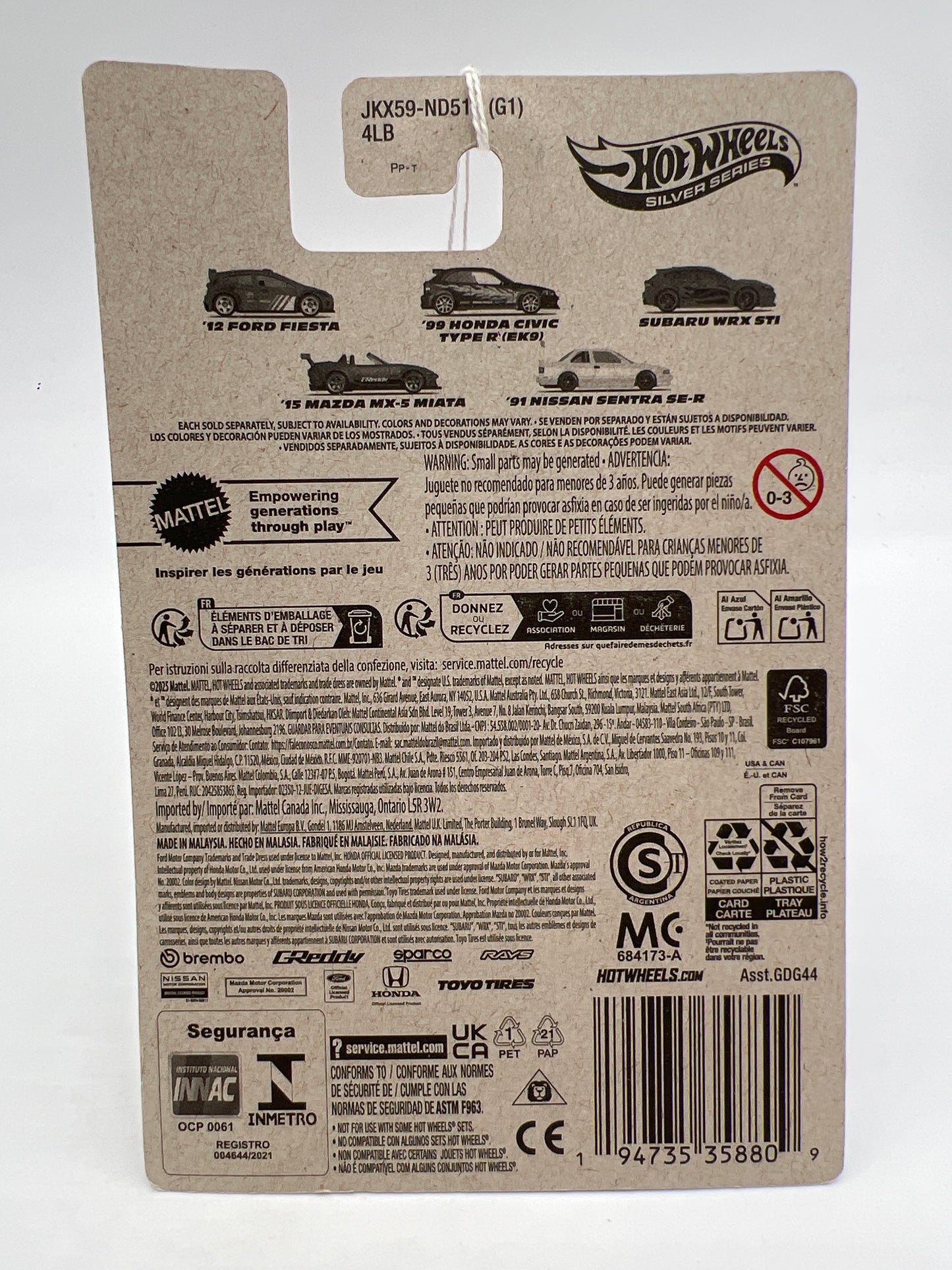 2025 Hot Wheels Silver Series Compact Kings #3 Subaru WRX STI Gray 152B